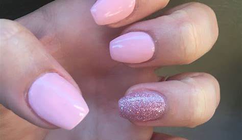Light Pink Coffin Nails Short Tips Color Acrylic