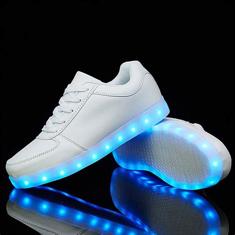 USB LED Lights Luminous Shoe Mens Women Lace Up Casual