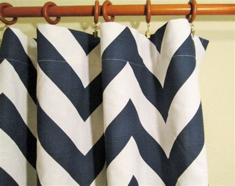 light blue and white chevron curtains