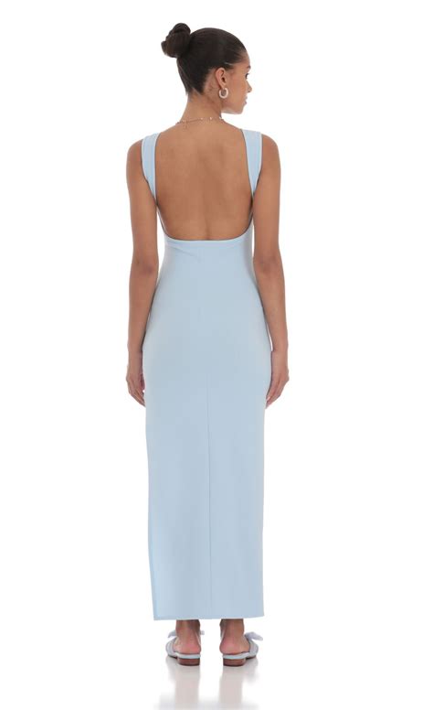 Light Blue Dresses Open Back