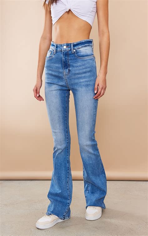 light blue flared jeans