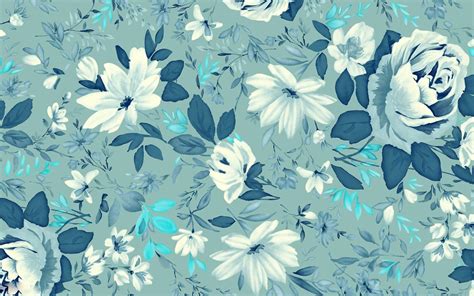 light blue floral wallpaper