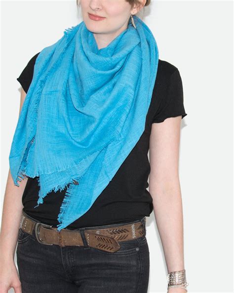 Light Blue Large Square Scarf