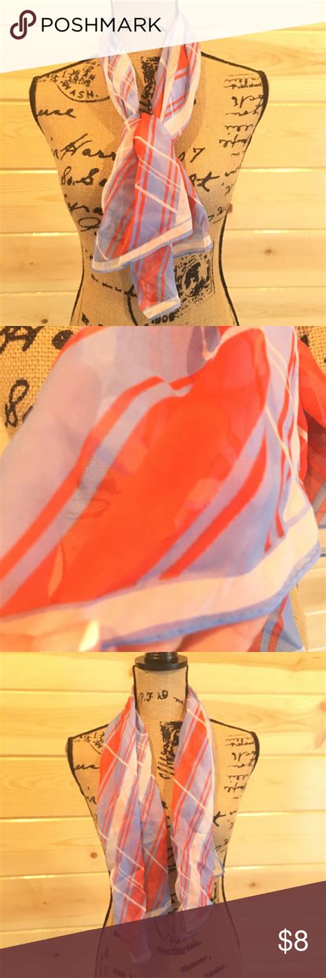 Light Blue Orange Scarf