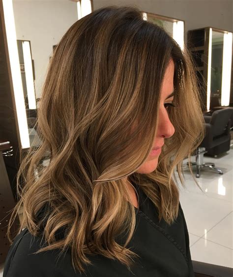 Unique Light Brown Hair Color With Highlights With Simple Style