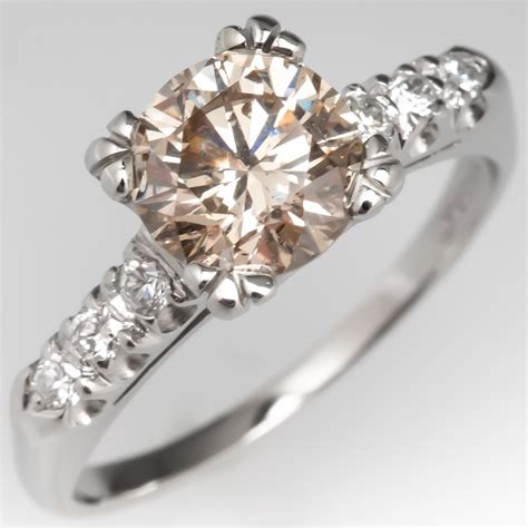 light champagne diamond engagement rings