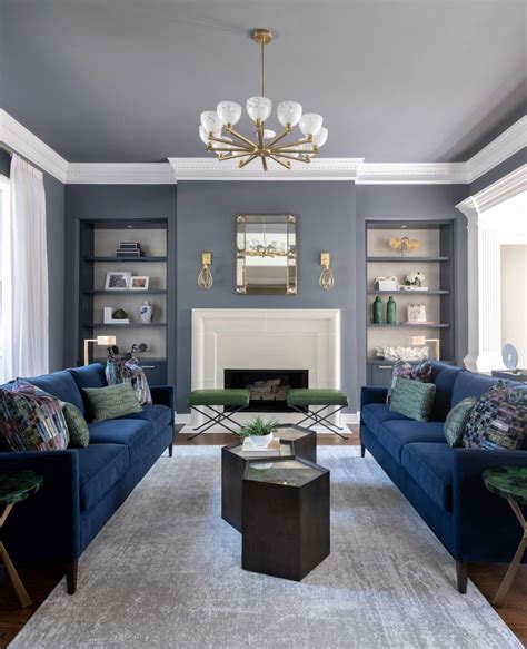 light gray and blue living room