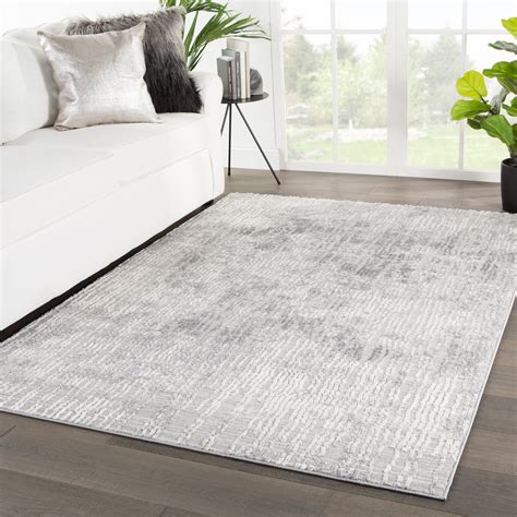 Light Gray White Rug