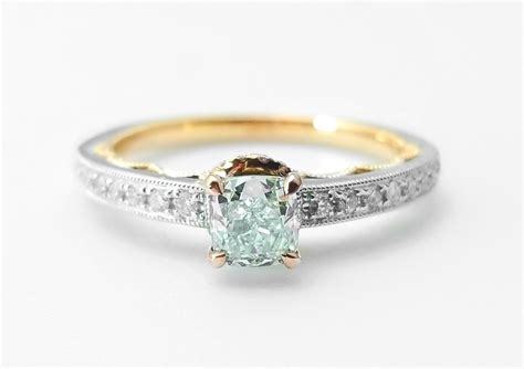 light green diamond engagement rings