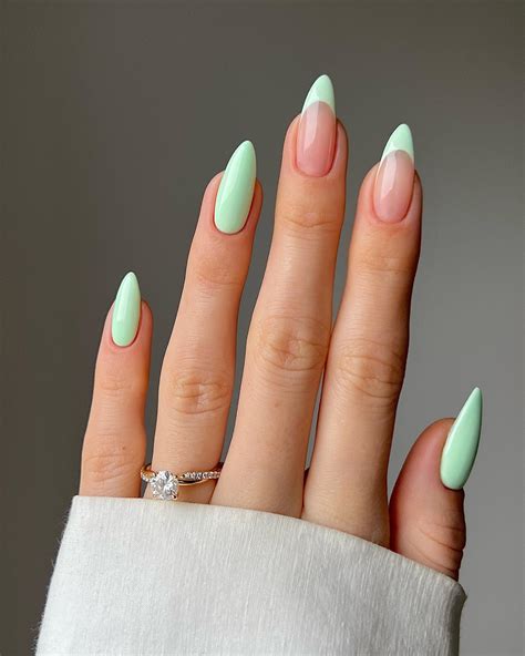 Light Green French Tips