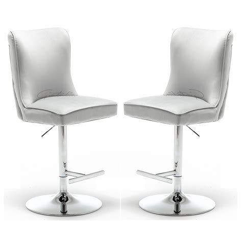 Light Grey Chrome Bar Stools