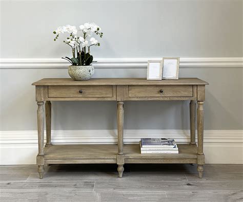 Light Grey Oak Console Table