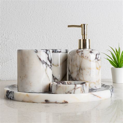 Light Marble Bathroom Accessories