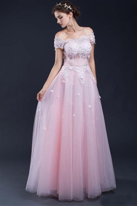 light pink lace a line dress
