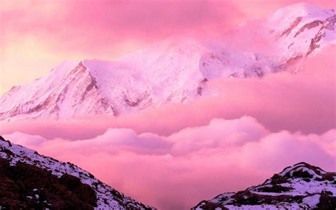 Light Pink Mountain Wallpaper