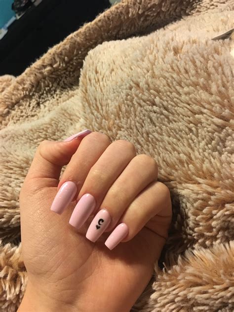 Light Pink Nails With Initials