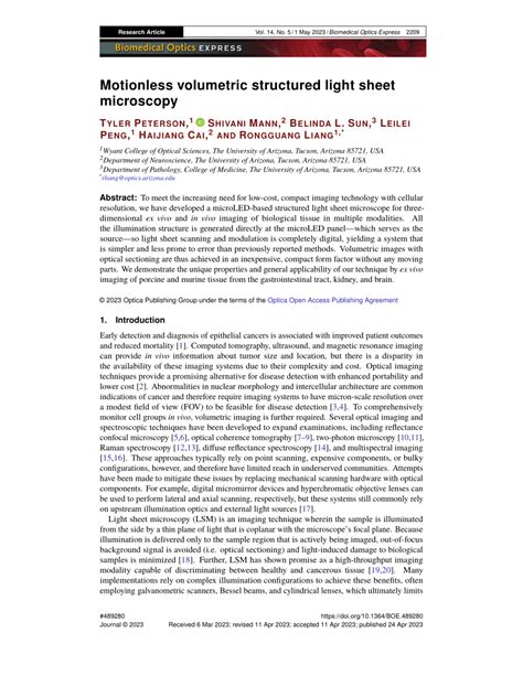 Light Sheet Microscopy Volumetric