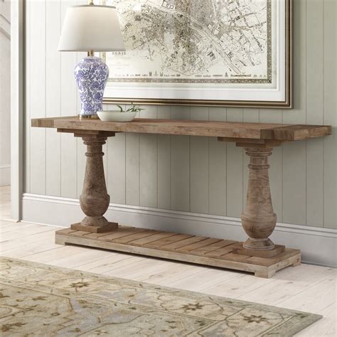Light Wood Entryway Console Table