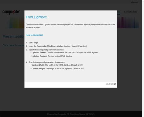 Lightbox For Html Content