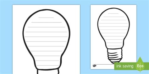 Lightbulb Writing Template Printable