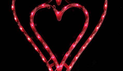 Lighted Valentine's Day Double Heart Window Silhouette Decoration 19" Twinkling