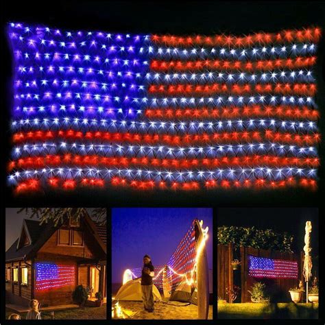 lighted american flag decoration