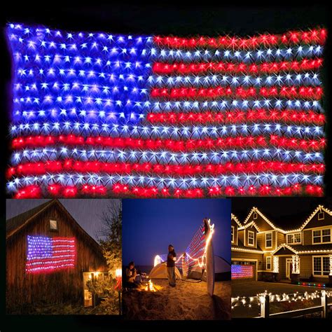 lighted american flag outdoor