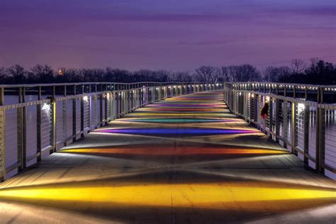 lighted bridge in iowa