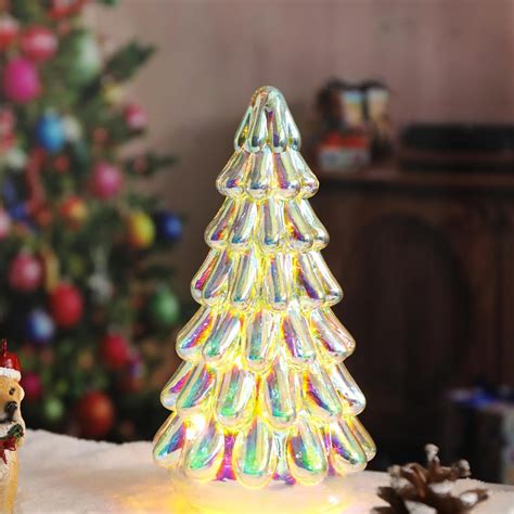Lighted Glass Xmas Tree