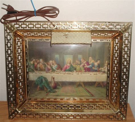 lighted last supper wall picture