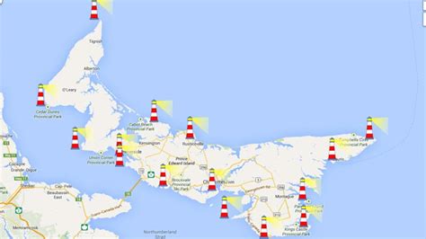 Lighthouses In Canada Map