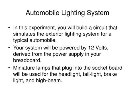 Lighting System In Automobile Ppt