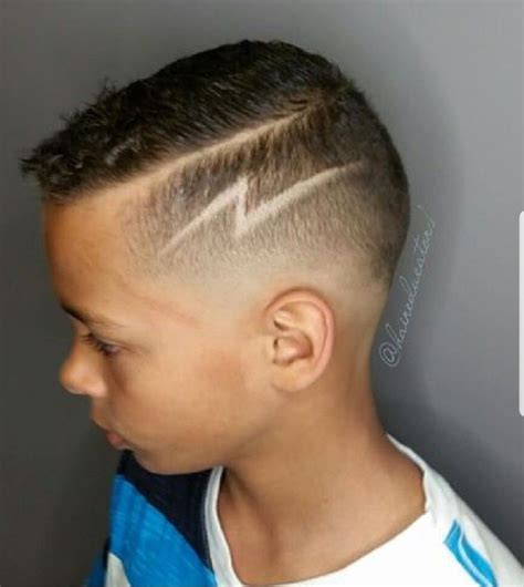 Lightning Bolt Haircut Fade with Designs Hair style in 2019 Hair