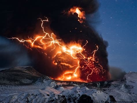 Lightning Flashes Volcanoes