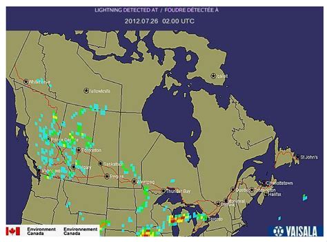 Lightning Strike Map Manitoba