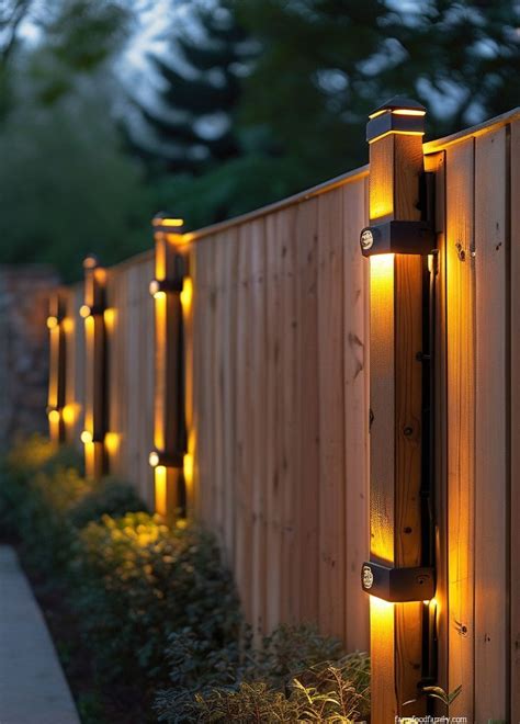 Lights On Fence In Backyard