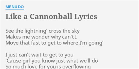 like a cannonball lyrics