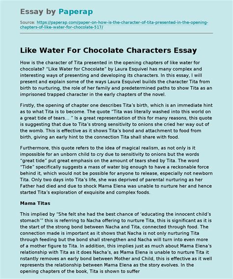 like water for chocolate essay