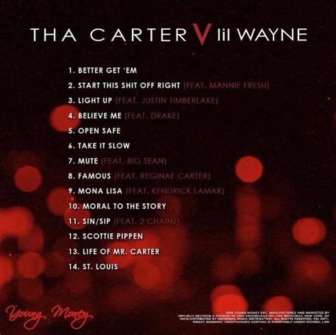 lil wayne carter 6 tracklist