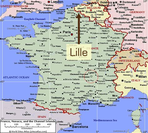 lille on map of france