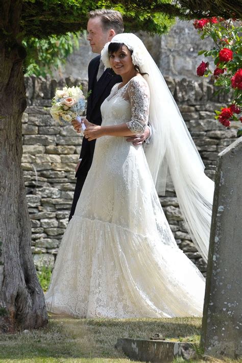 Lily Allen marries Sam Cooper in long lace Delphine Manivet wedding