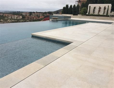 Limestone Tile Pool Deck