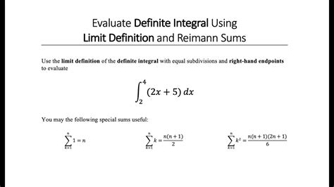 limit definition of the definite integral