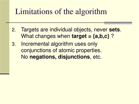 limitations of algorithm in c