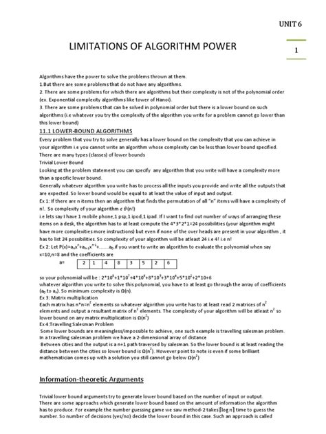 limitations of algorithm power