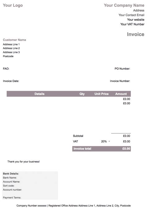 Limited Company Invoice Template: A Comprehensive Guide