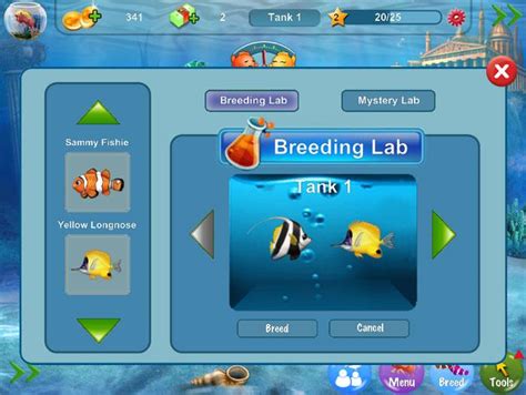 limited interactivity of fish breeding games