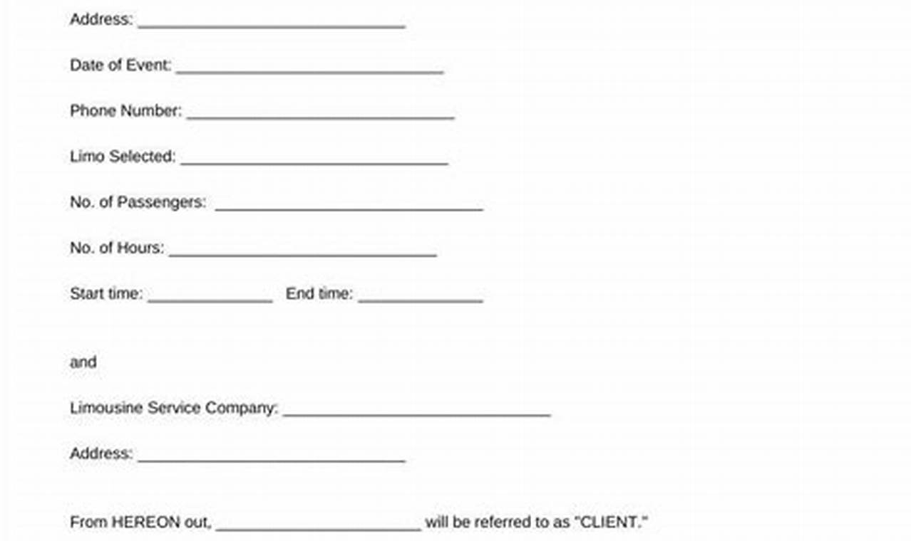 Limo Rental Contract: A Comprehensive Guide