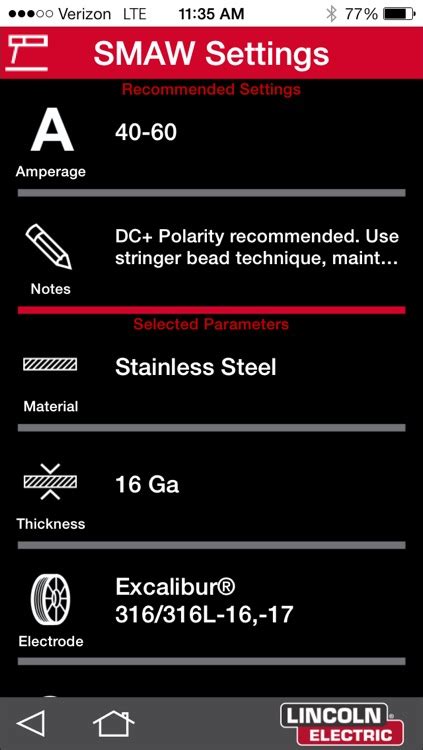 Lincoln Weld Parameter Guide