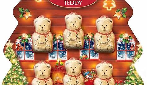 Lindt Milk Chocolate Teddy Christmas Tree Decorations | Contains 6